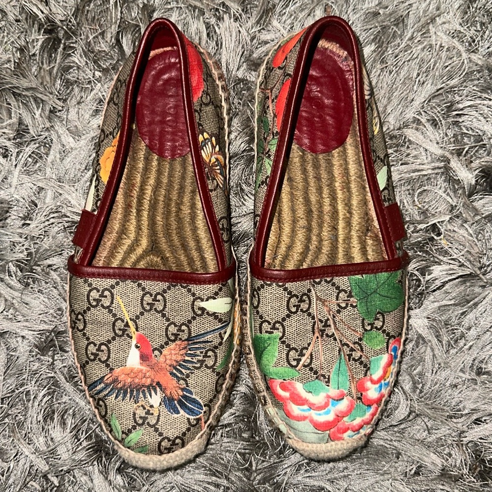 Gucci espadrilles tian floral monogrammed shoes
